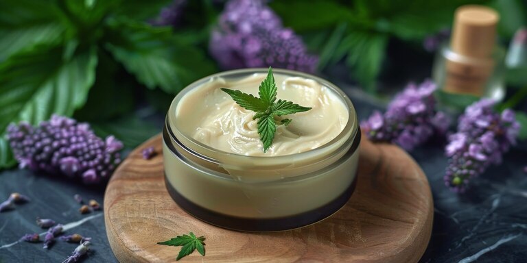 -pot de crème sur assiette en bois